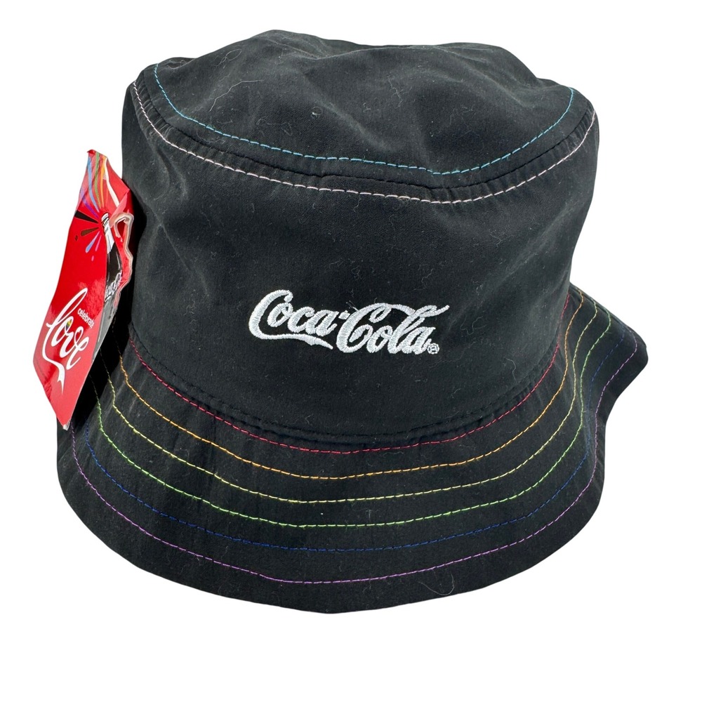 New Coca-Cola‎ Houston Astros Bucket Hat Mens OSFM Black Rainbow Pride Celebrate